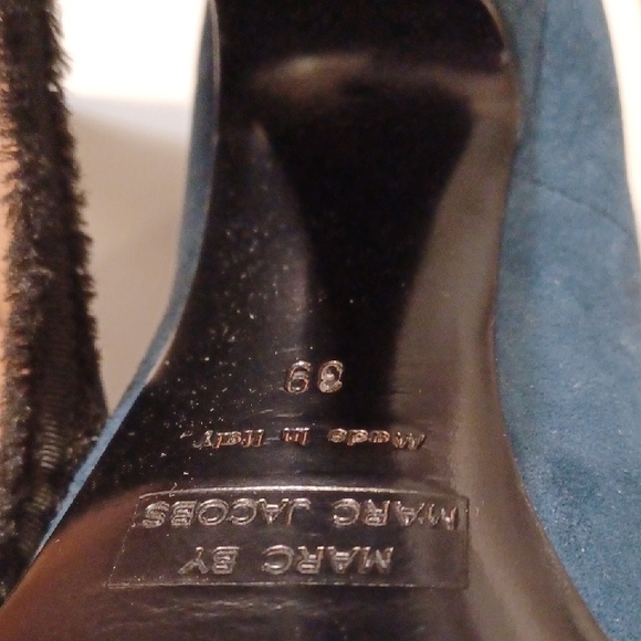 Marc by Marc Jacobs Blue Suede and With Black Ribbon Trimmed Footwear - Picture 6 of 8